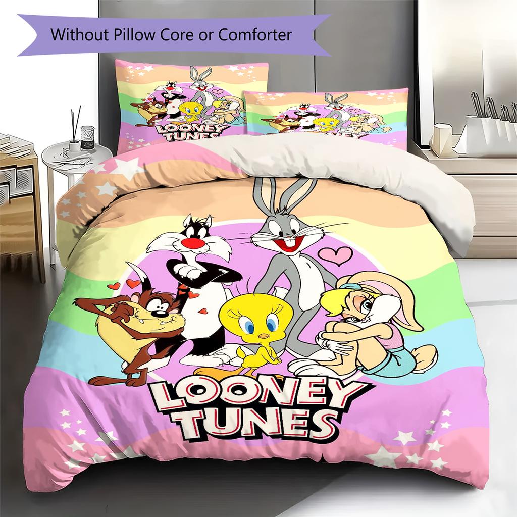 Classic Cartoon Pattern Bedding Quilt Set Quilt Cover Pillowcase Home Decoration Gift (1 * duvet cover + 2 * pillowcase, without core)