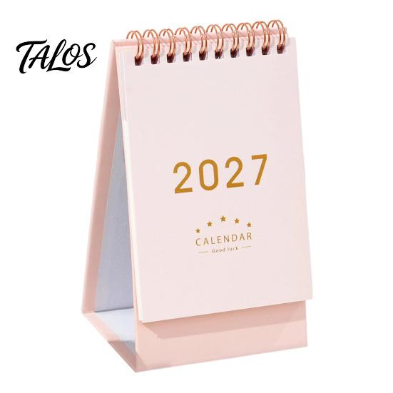 Monthly Organizer for Desk 2027 Calendar, Standing Flip Desktop Minimalist Gold Foil Cover Home Office Accessory Planner, Thick Paper Note Taking,