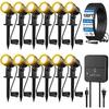 MEIHUA All-in-One Low Voltage Landscape Lighting Kit, Dusk To Dawn, 12-Pack