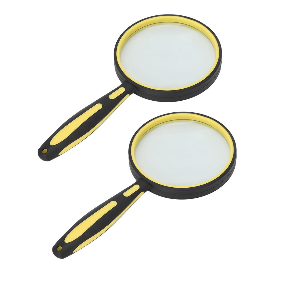 Magnifying Glass HD Optical Glass Lens Shatterproof Rubber Handle Handheld Magnifier for Book