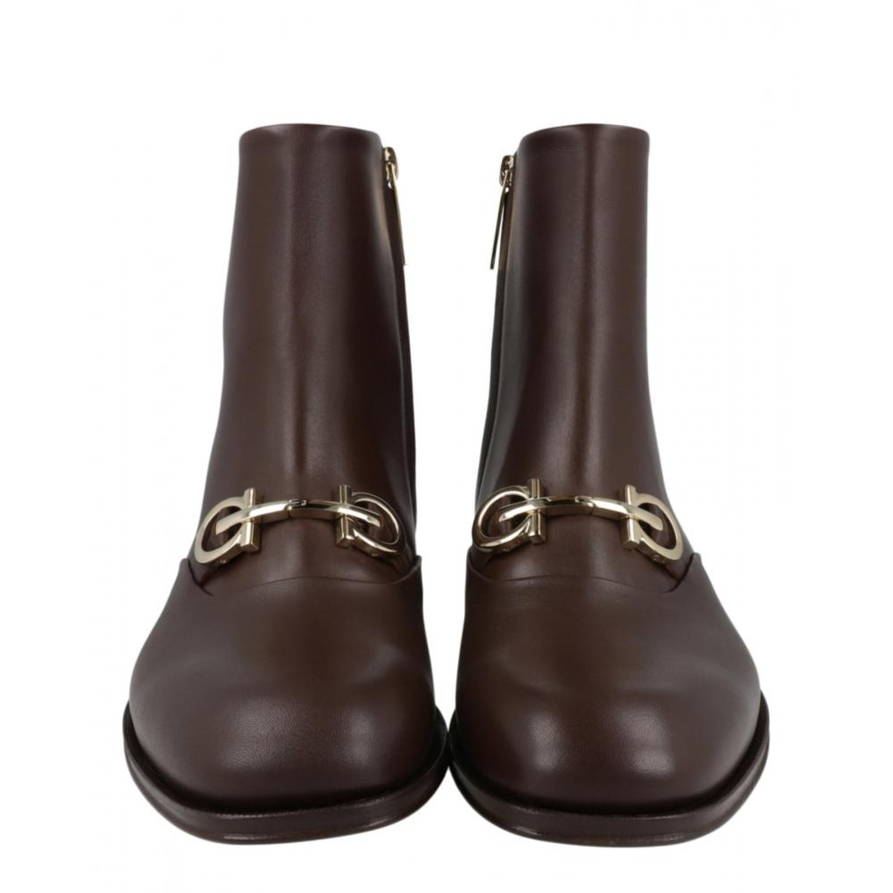 Salvatore Ferragamo Geremia Gancini Ankle Boots Brown