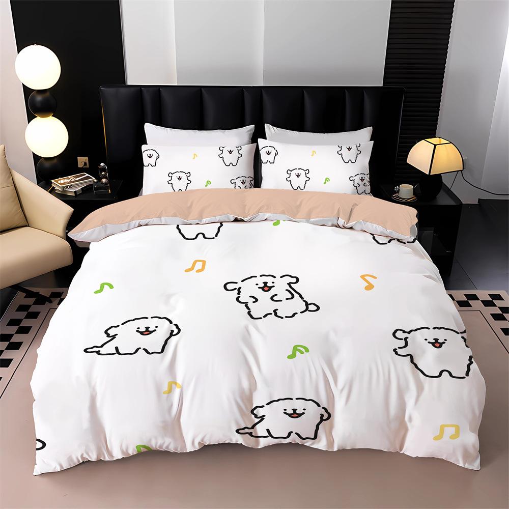 Comforter New Cartoon Puppy Bedding Set 3D Digital Printed Pug Anime Kids Adult Size