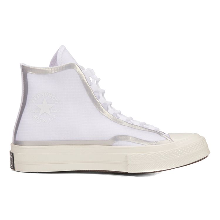 Converse Chuck 70 High Metallic Tape Seam Unisex Sneakers White Egret Black 170767C