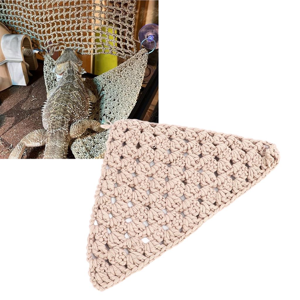Reptile Hammock Safe Woven Climbing Net Easy Installation Hammock Lounger for Bearded Dragon