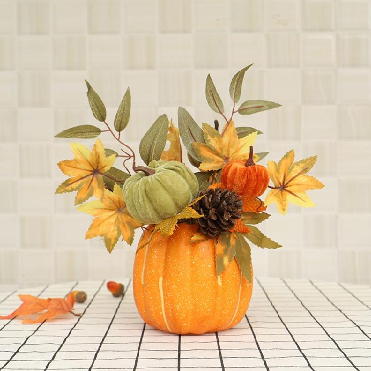 Fall Maple Leaf Pinecone Berry Set Decor Pumpkin Photography Table Centerpiece