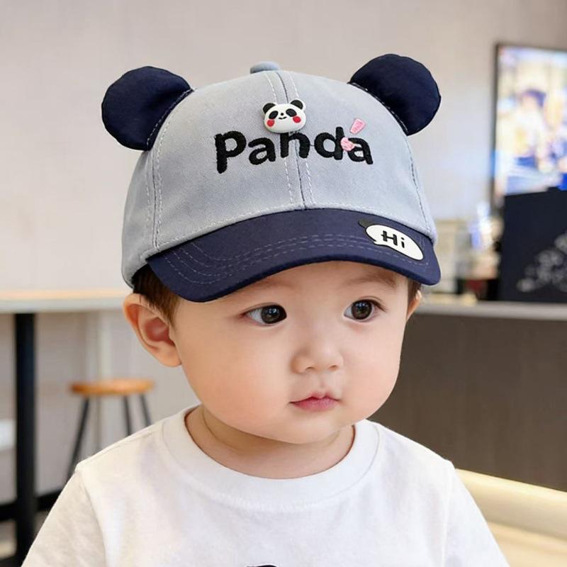 Trendy Cartoon Panda Baby Baseball Cap: Cute, Colorful Sunshade for Boys and Girls