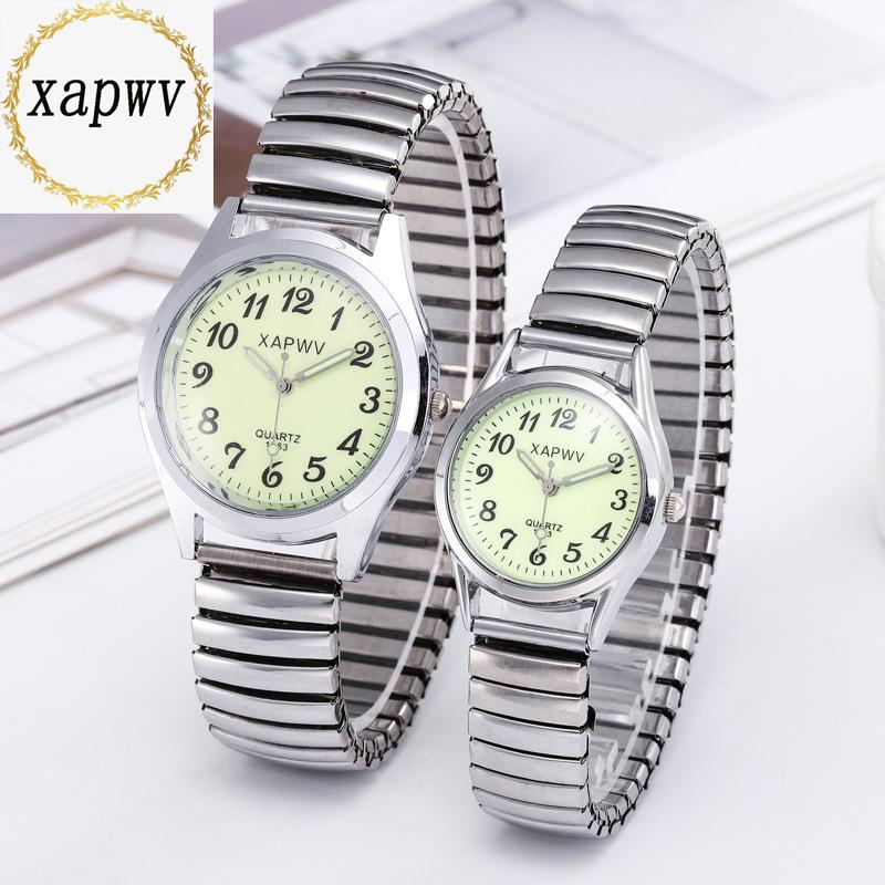 XAPWV Casual Digital Luminous Watch with Elastic Band for Couples, Women's & Men's, Customizable Logo.