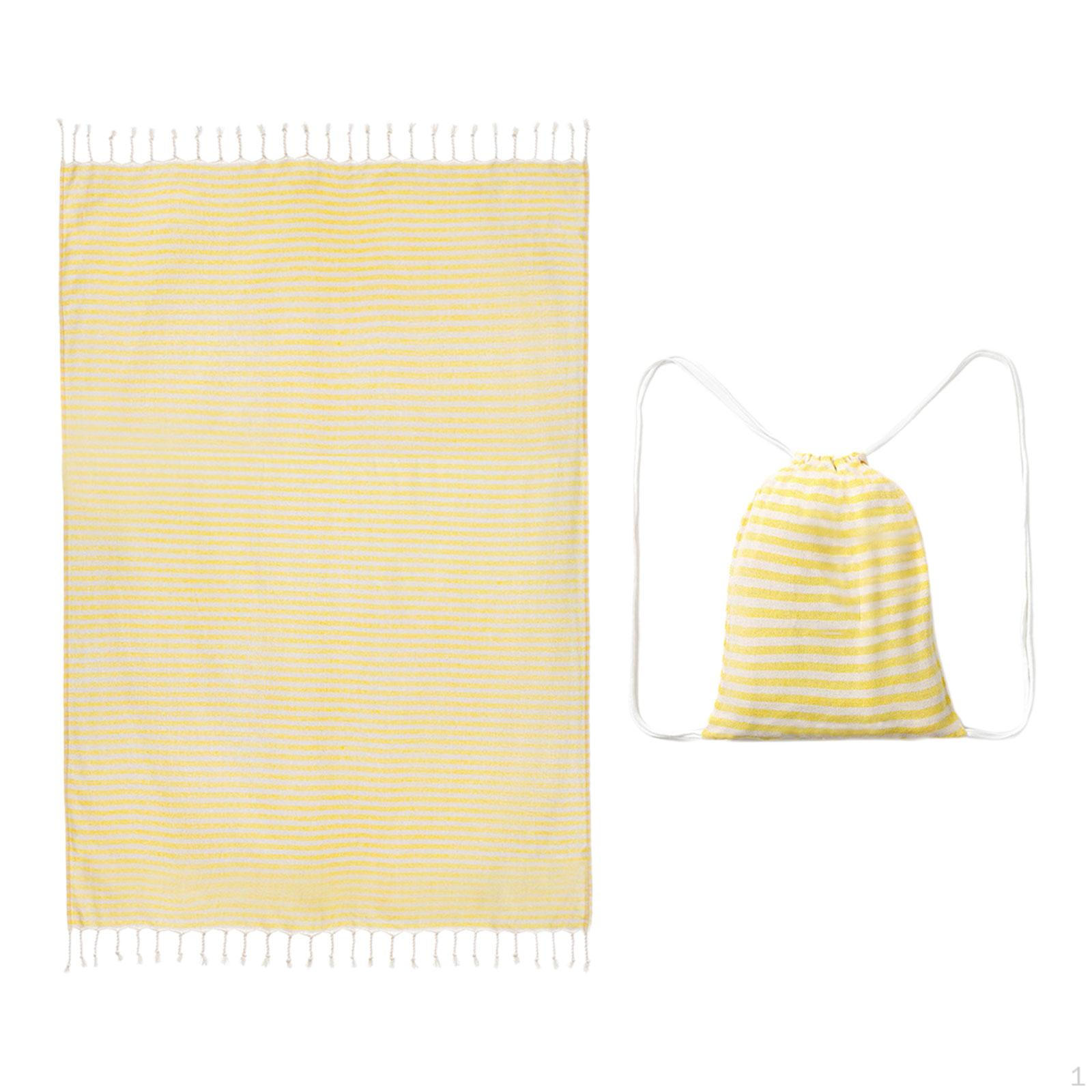 

Cotton Turkish Beach Towel Blanket Quick Dry Absorbent Camp Foldable Accessories Swim жовтий