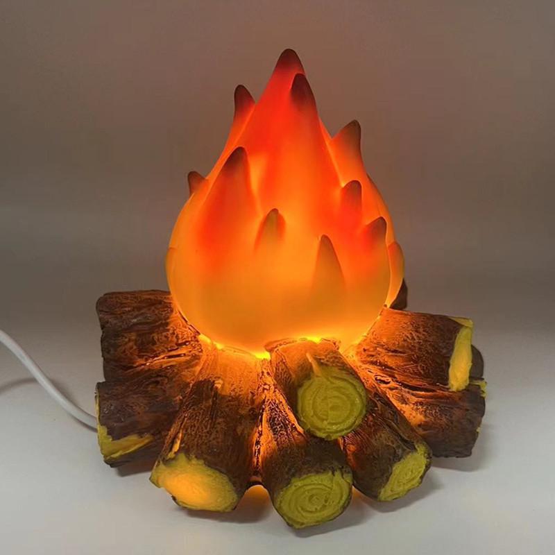 

Flame Scene Dimmable LED Night Light - Perfect for Christmas, Housewarming, or Bedroom Decor Charcoal (Battery)