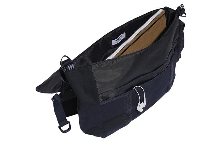 Adidas Originals Trefoil Cotton Twill Messenger Bag, Shoulder Bag, Crossbody Bag Unisex Legend Ink IB9181