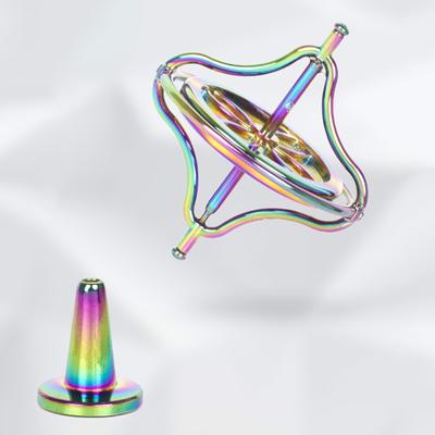 Mini kovový samovyvažovací prstový gyroskop Antigravitační barevný kovový gyroskop Dospělí Děti Dekompresní úleva od stresu Spinningová hračka