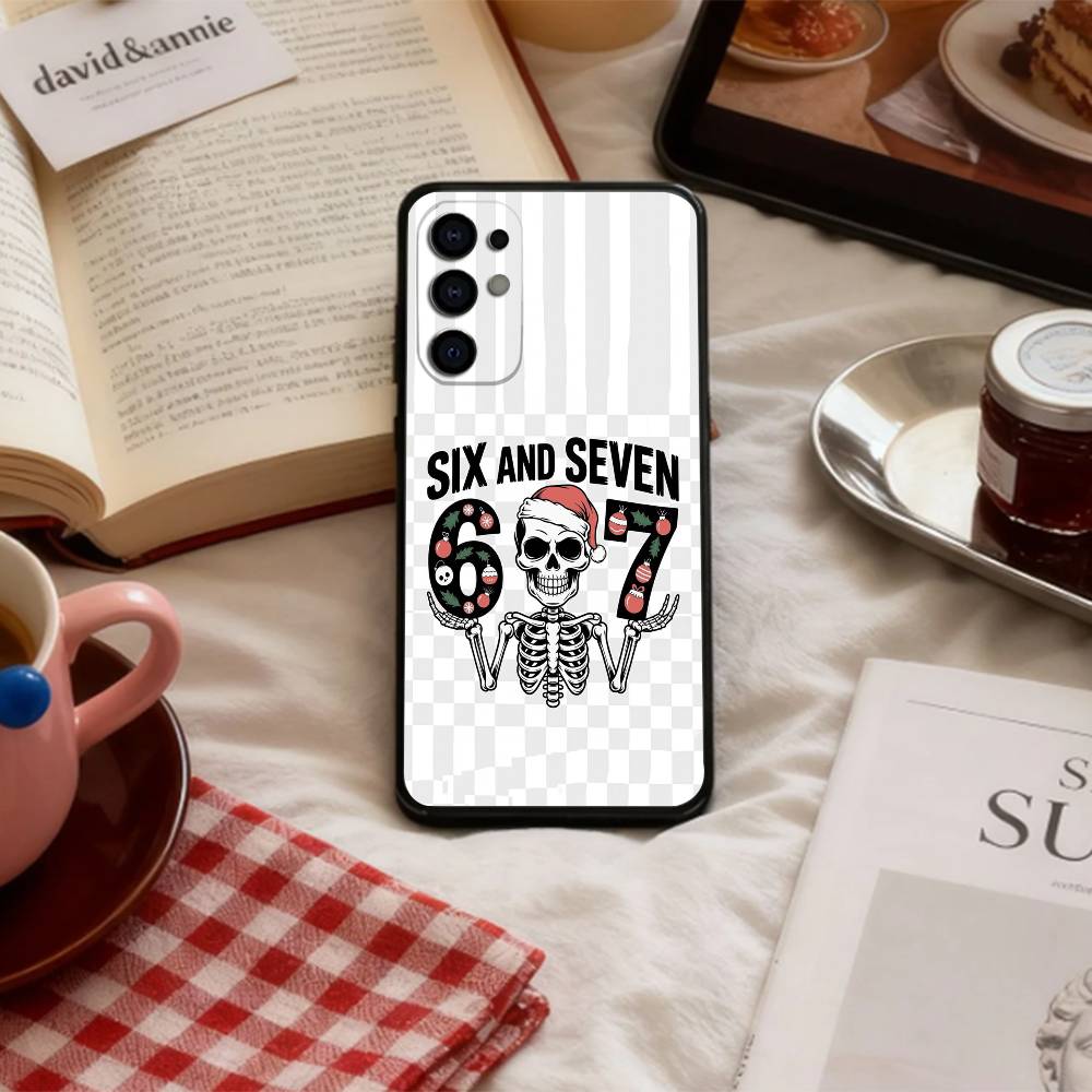 67 S-Six S-Seven Meme A-Aesthetics   Phone Case For Samsung S 25,24,23,22,30,21,10,9,Ultra,Plus,Lite,FE,4,5 G Soft Black Case
