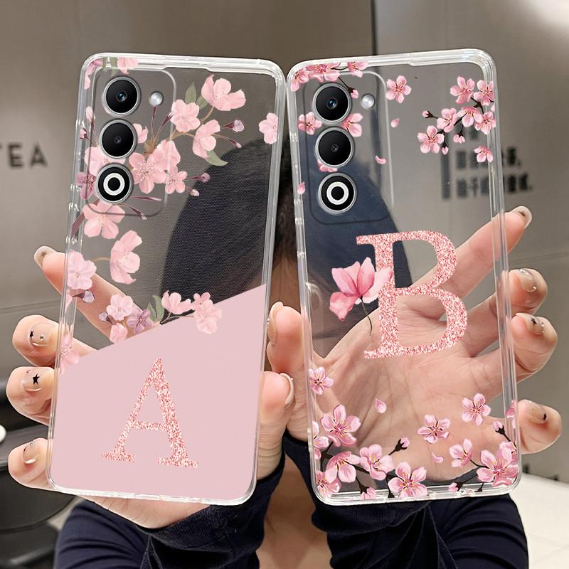 Letter Case For OPPO A5 4G 5G A5iPro A5i Pro A6i Fashion Flower Cover Transparent Soft Silicone TPU Clear Printing Phone Casing