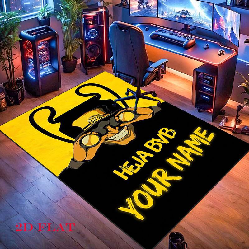 Custom Borussia Dortmund Carpet Rug for Living Room Bedroom Home Sofa Decoration,Kids play Nonslip Floor Mat