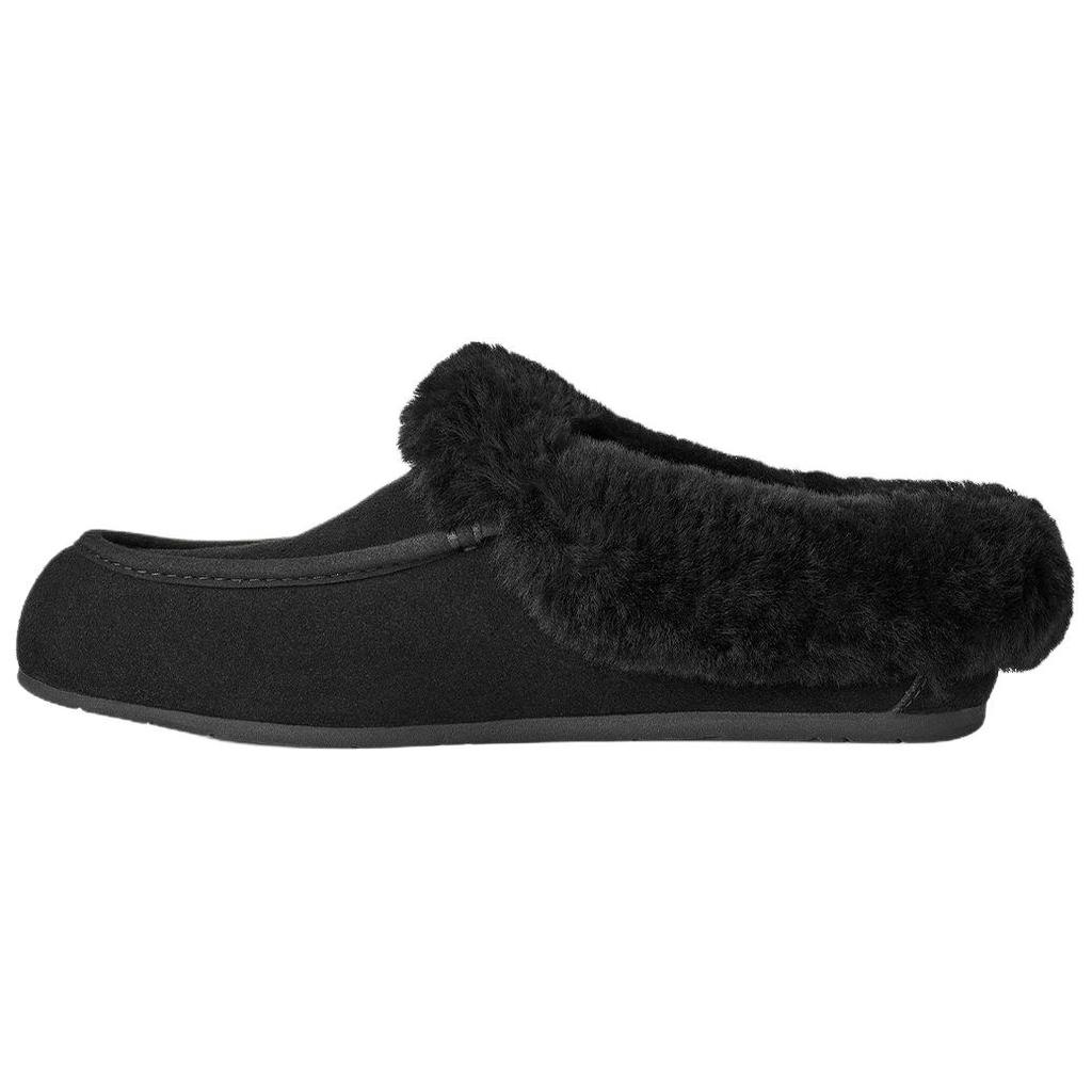 UGG Ansley Slip-On Versatile Rubber Sole Anti-Wear Closed-Toe Slippers Women slippers Black 1171391-BLK