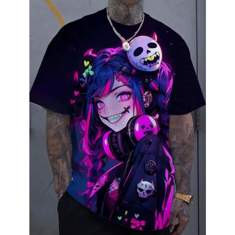 Cartoon Sexy Girl Pattern 3d Printed Men's T-Shirt Oversized Sweatshirt For