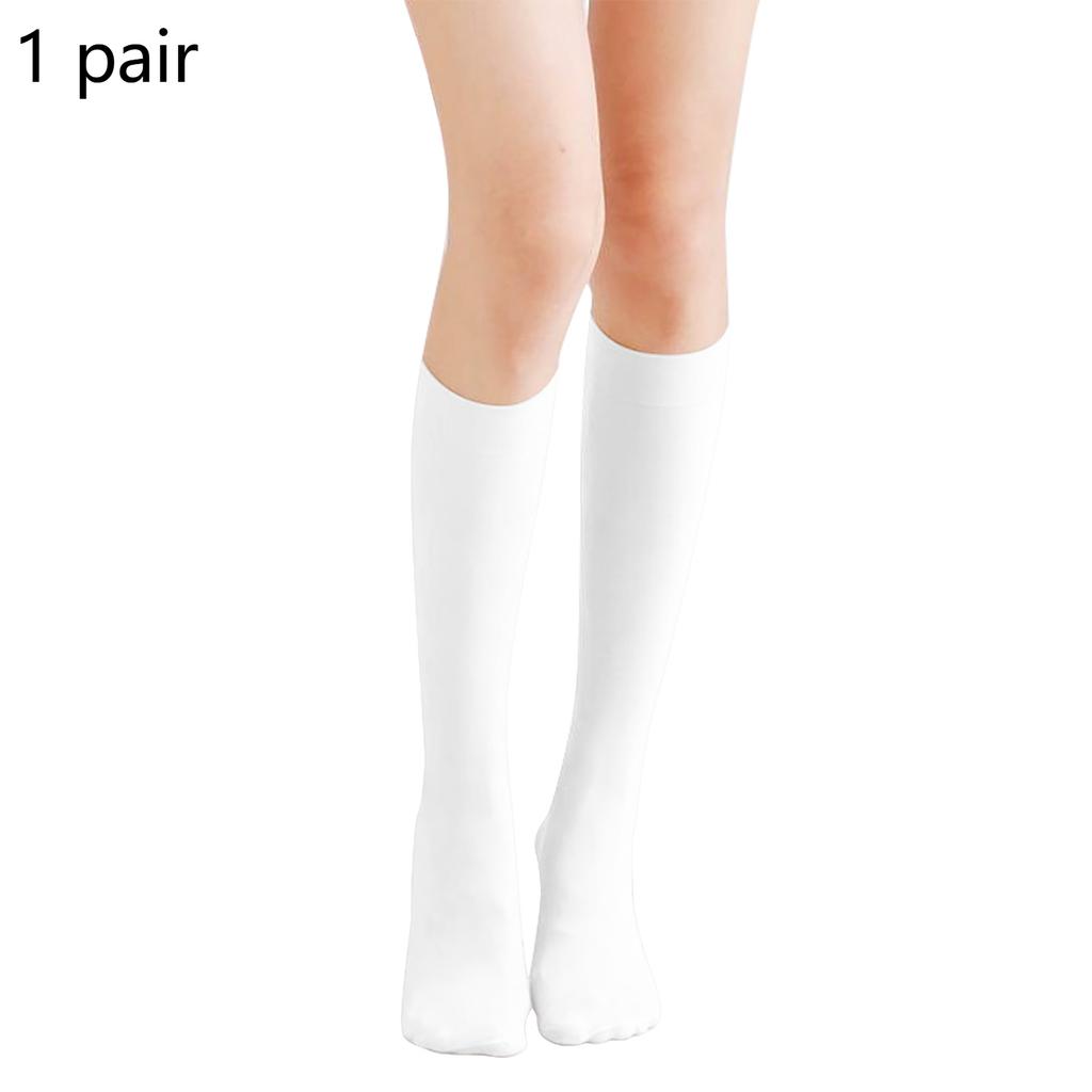 Women's high knee-high stockings spring and autumn medium-thick black and white elastic wear-resistant knee-high socks
