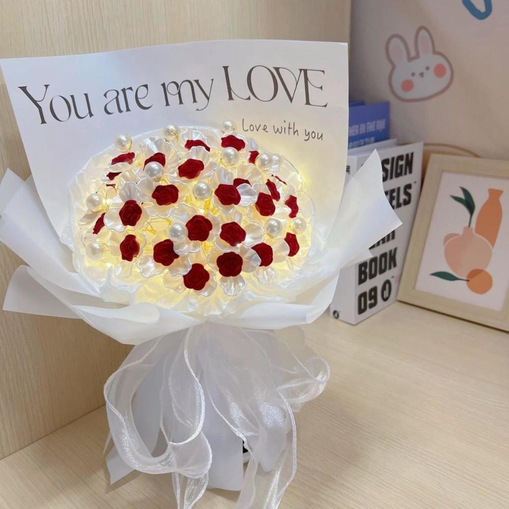 Band Künstliche Blumen Materialpaket Set Perle Valentinstag Geschenk Babyparty