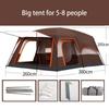 Cort de exterior Două camere și o cameră de zi 4 până la 6 persoane Cort de camping cu ploaie groasă