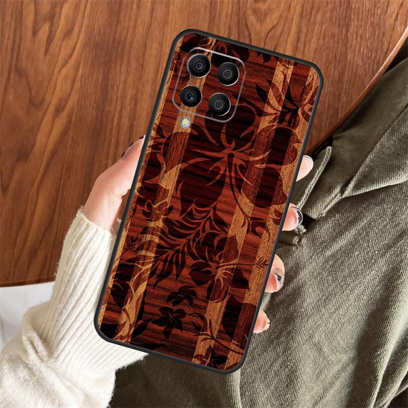 Beach Hawaiian Faux Koa Wood Case For Samsung Galaxy M14 M34 M54 M12 M32 M52 M15 M11 M13 M06 M16 M36 M56 M31 M53 M35 M55