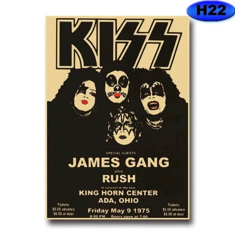 

Вінтажна бляшана табличка гурту KISS Хеві-метал Декор для музичної кімнати