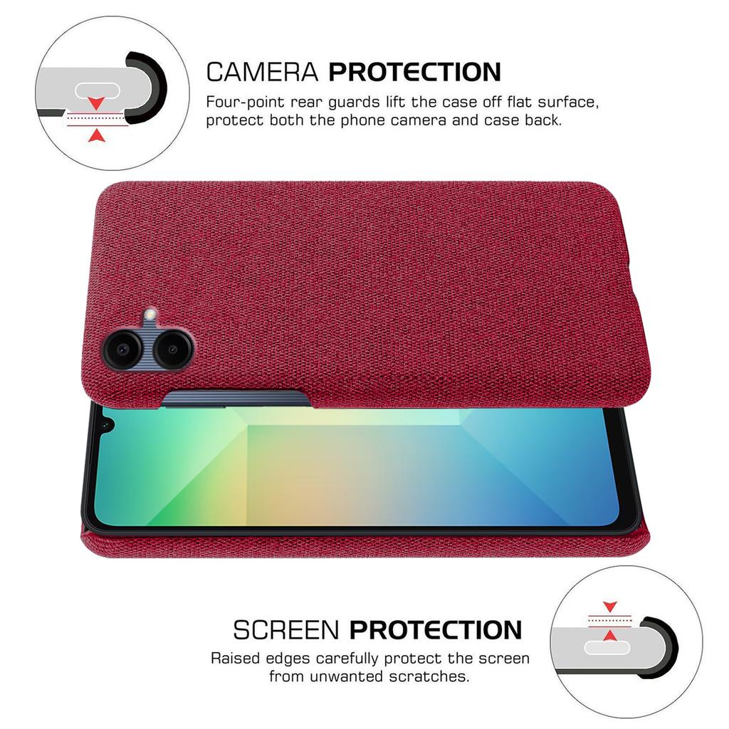For Samsung Galaxy A06 4G Case Cloth Texture Anti-Scratch Protective PC Phone Cover
