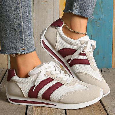 Fashion Women's Lightweight Casual Sneakers Breathable Mesh Running Sports Shoes for Women 2025 Fashion Striped Platform Trainers Woman