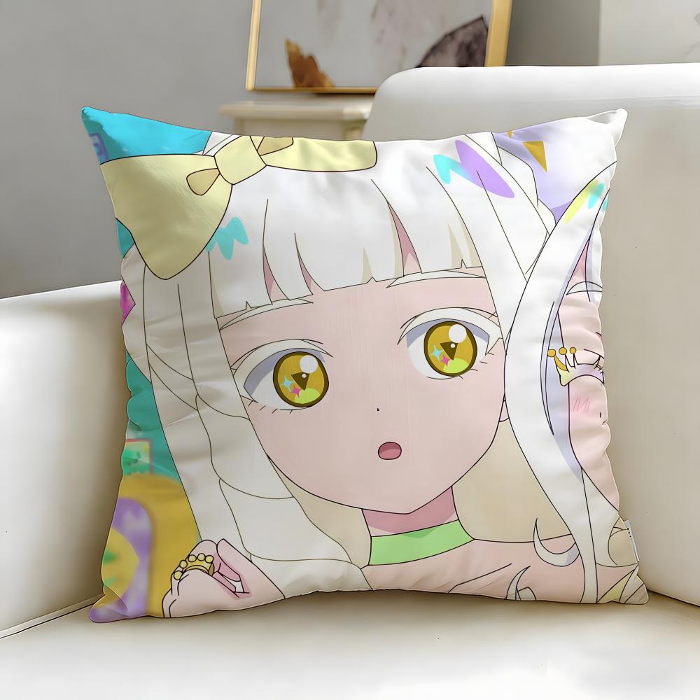 Idol Anime Kiratto Pri Chan Cushion Cover Soft  EasyWash Pillow Case  Versatile for Couch Bed Travel and Office