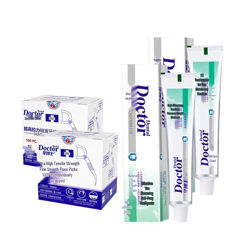 

Dr. Dental Floss Sticks & Anti-Cavity Toothpaste Bundle