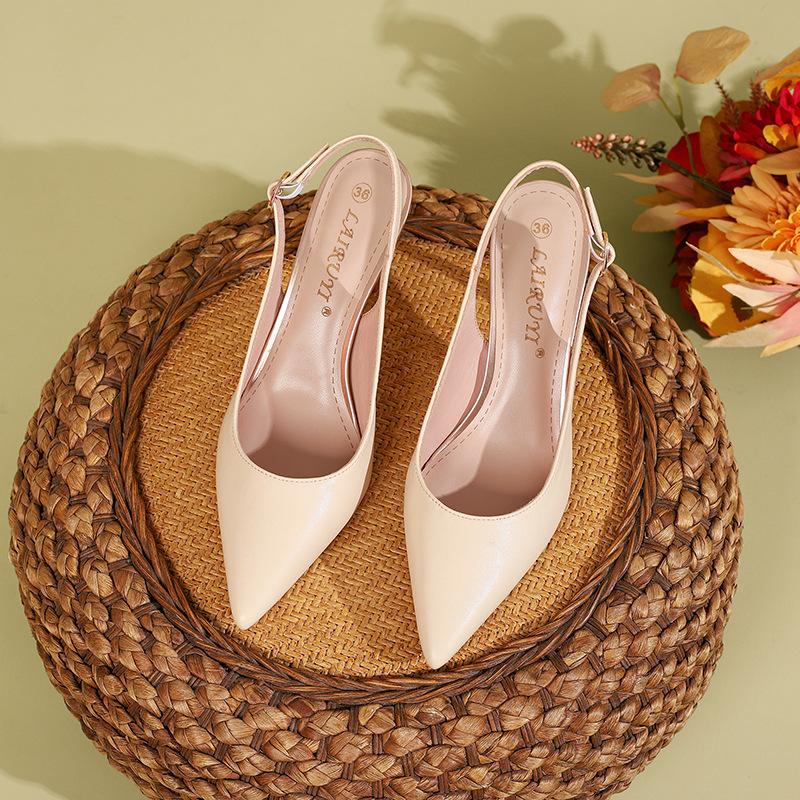 

size professional style work shoes casual high heels stiletto rear empty sandals pointed light mouth single shoes 44