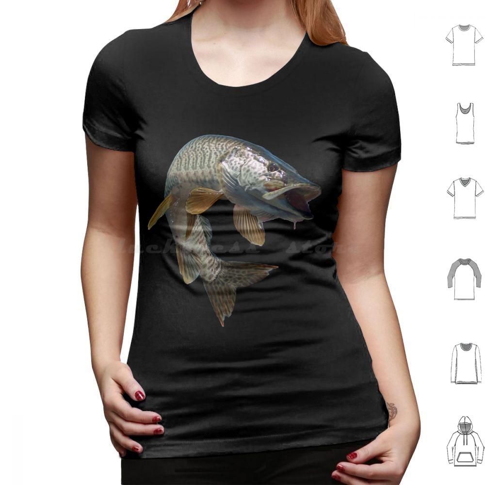 Moschus T-Shirt Baumwolle Männer Frauen DIY Druck Fisch Angeln Angler Moschus Tiger Moschus Forelle Schwarzbarsch Hecht Fliegenfischen Eis