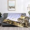 Soft Flannel Throw Blanket Retro Car Motel Route  Warm Cozy Plush All Season Bed Living Room Bedroom Cover