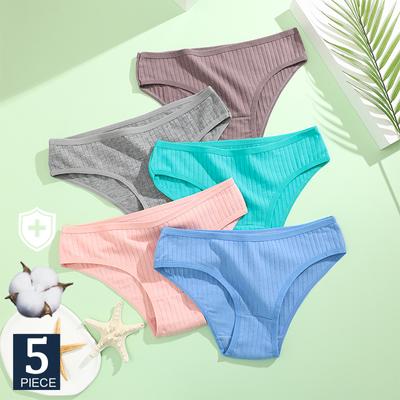 5 szt./zestaw bawełniane majtki damskie bielizna seksowna bielizna majtki damskie bielizna majtki jednolity kolor majtki intymne