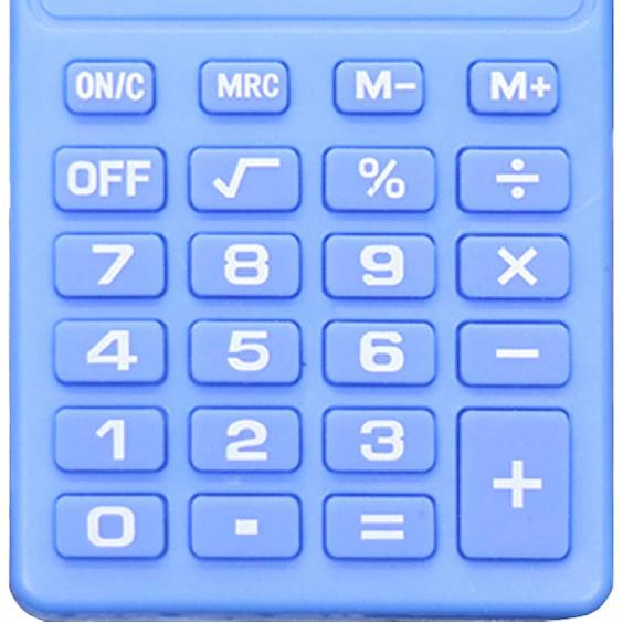Blue Basic Standard Calculators Mini Digital Desktop Calculator, Solar Power Smart Calculator Pocket Size Basic Office for Home School Office