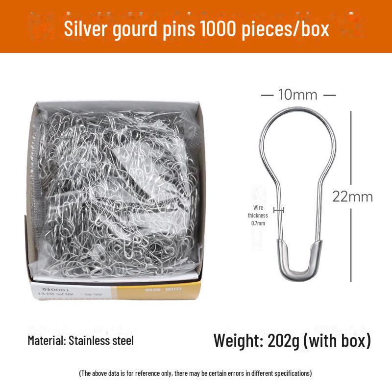 Gourd-Shaped Metal Safety Pins: Iron, Copper, Stainless Steel In Gold, Silver, Black - Clothing Tags/Small Pin Buckles