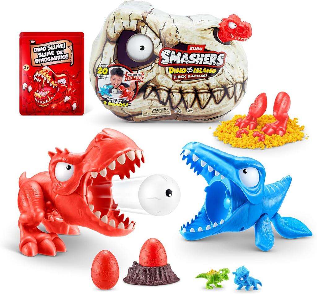 Smashers Dino Island Figursett av ZURU T-Rex (Rød Dino)