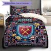 Custom Name West Ham United Pattern Bedding Quilt Set  Home Decoration  Gift (1 * duvet cover + 2 * pillowcase  without core)