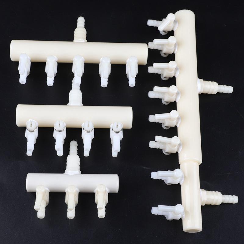 2Pcs/Lot 2~6Way Plastic Aquarium Air Pump Hose Splitter Air Flow Control Valve Fish Tank Oxygen Distributor Divider with Switch