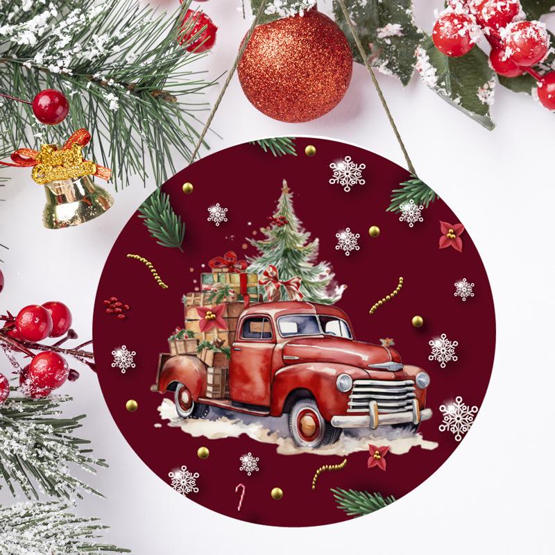 Christmas Wooden Hanging Welcome Sign - Dual-Use Decoration for Shop or Home