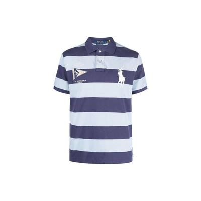 Polo Color Block Gestreept Logo Print Korte Mouw Poloshirt Heren tops Multicolor 710910567-001