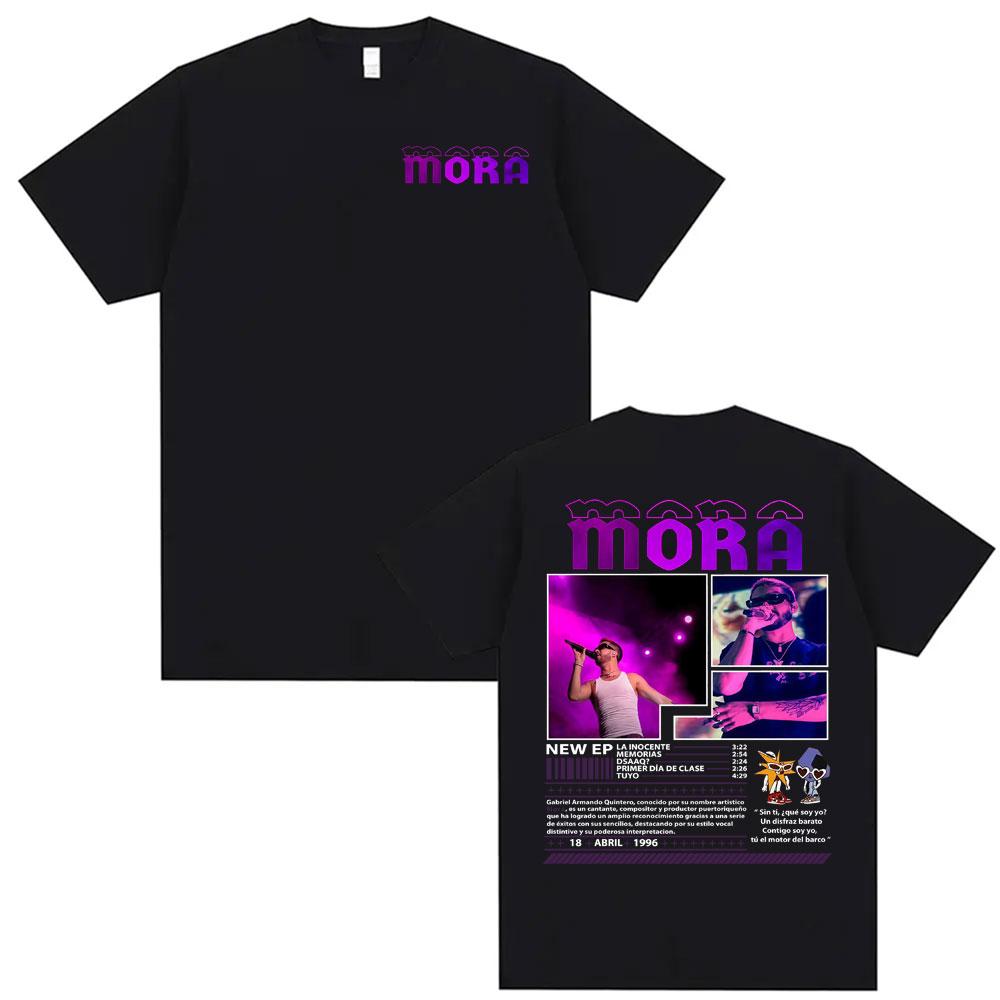 Rapper Mora Album Tour 2025 Graphic Tshirt Men Women High Street Vintage Oversized Tshirts Fashion Hip Hop Cotton T Shirt