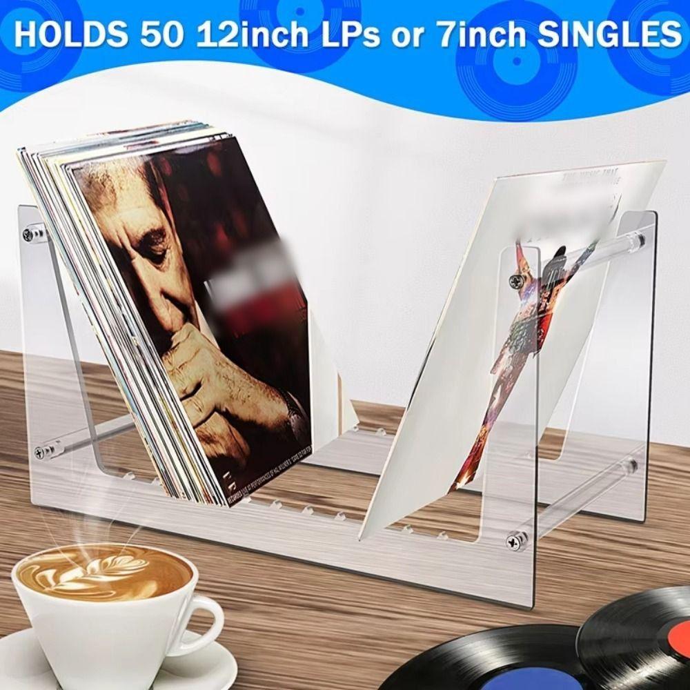 Multi-compartment Desktop Album Storage Holder Acrylic CD Album Display Rack  Home Decoration