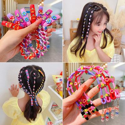 Mädchen süße bunte Kristall lange Spirale Stirnbänder Haarbänder Zopf Haar Ornament Haarband Kinder Mode Haar Zubehör