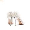 Fashion 2025 New Arrivals Butterfly Knot Party Dress Pumps Pointed Toe Thin Heels Shoes Slip On Shallow Metal Heels Shoes