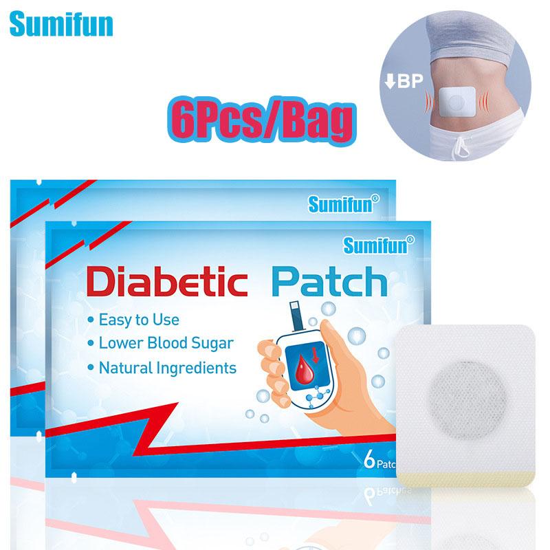 Sumifun 6pcs Patch for Balance Lower Blood Suger Control High Blood Suger Chinese Herbal Plaster Nautral Ingredents Easy To Use