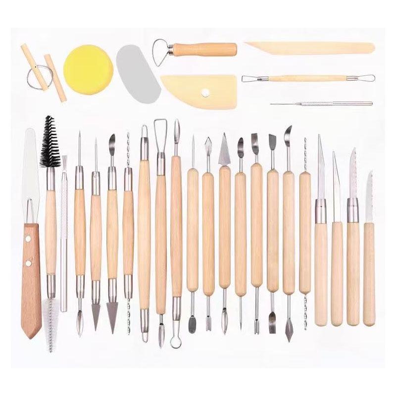 Ensemble d'outils de modelage en argile de poterie en cinq pièces pour sculpture DIY