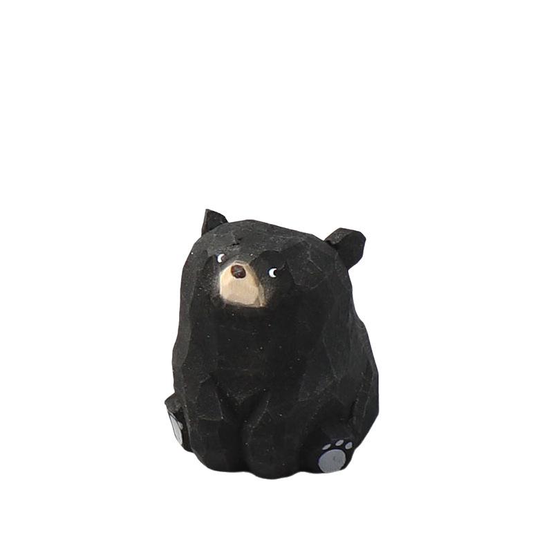 

Handmade Linden Wood Bear Figurines: Brown, White, Black Carvings No Bag