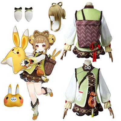 Halloween Loli Yaoyao Cosplay Kostýmy Včetně pokrývky hlavy Ponožky Fanny Pack Vhodné pro dospělé Děti Kostýmy Anime Performance