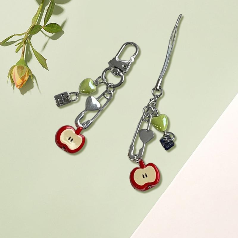 Handmade 3D Fruit Phone Charm Resin Beaded Keychain Fashion Bag Accessory Suitable for Phone and Schoolbag Bag and Key