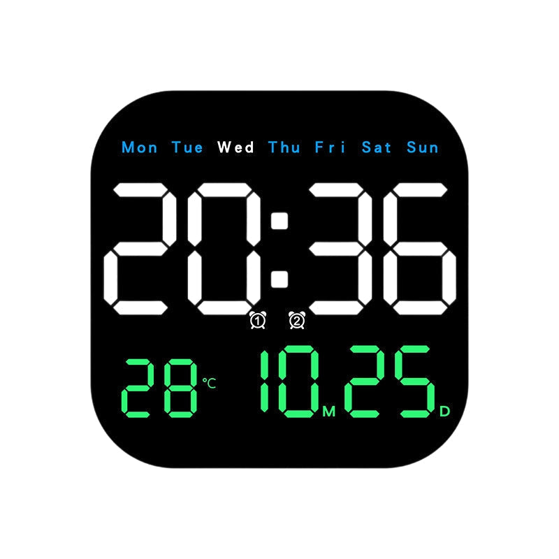 

Digital Wall Clock LED Large Display Alarm Clock With Remote Control Timing Function For Home Living Room Office Bedroom Decor белый